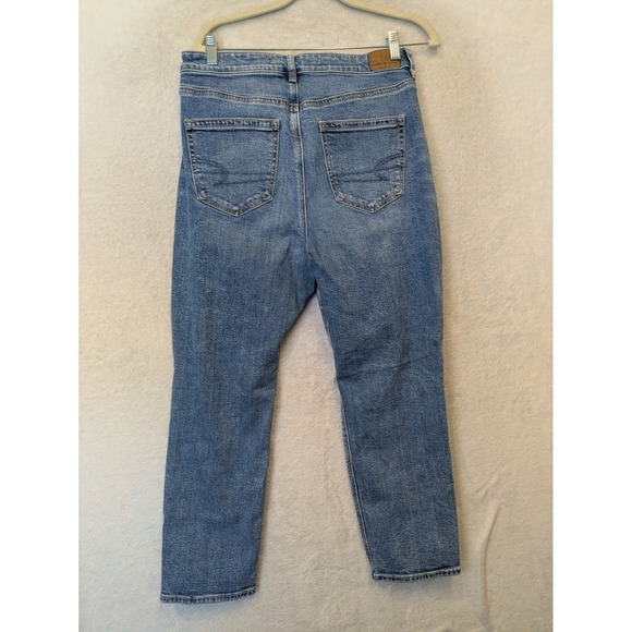 American Eagle Strigid Mom Jeans Women's Size 10 Short Distressed High Rise - Picture 7 of 12